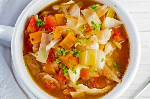The fat-burning soup contains approximately 86 calories per serving.